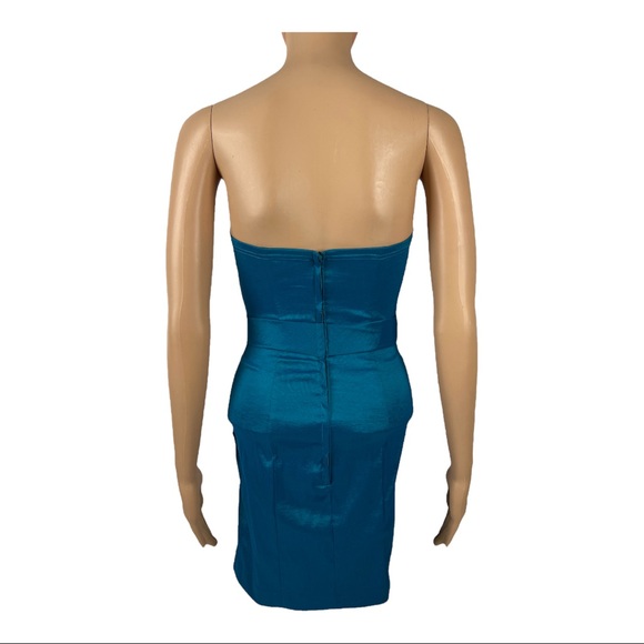 Jessica McClintock Gunne Sax Womens 1 Dress Vintage Strapless Prom Teal HTF - Picture 4 of 9